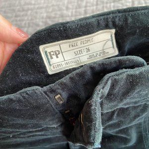 Free People Green Velvet Flare Pants